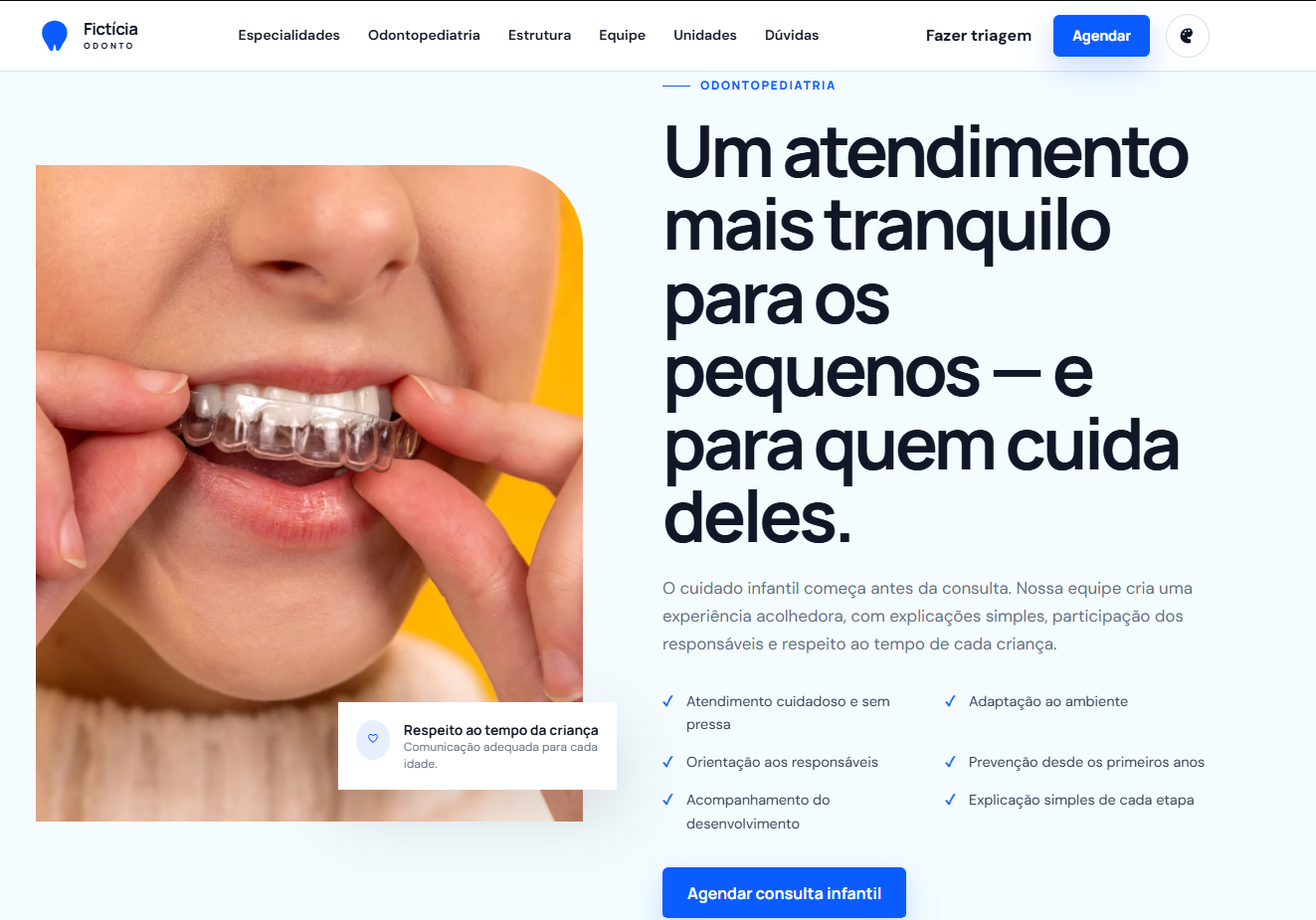 Fictícia Odonto — seção de conteúdo