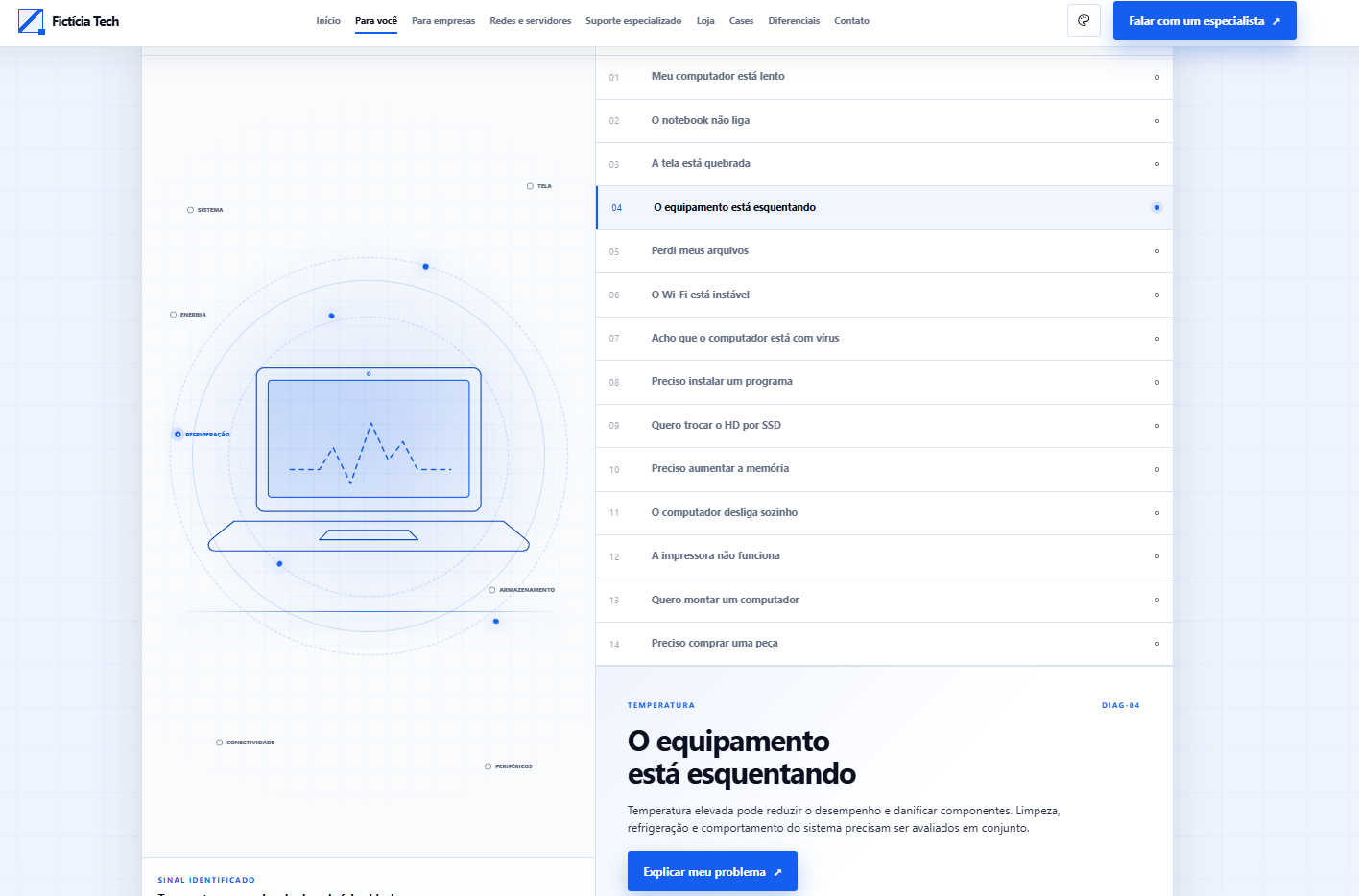 Fictícia Tech — página inicial